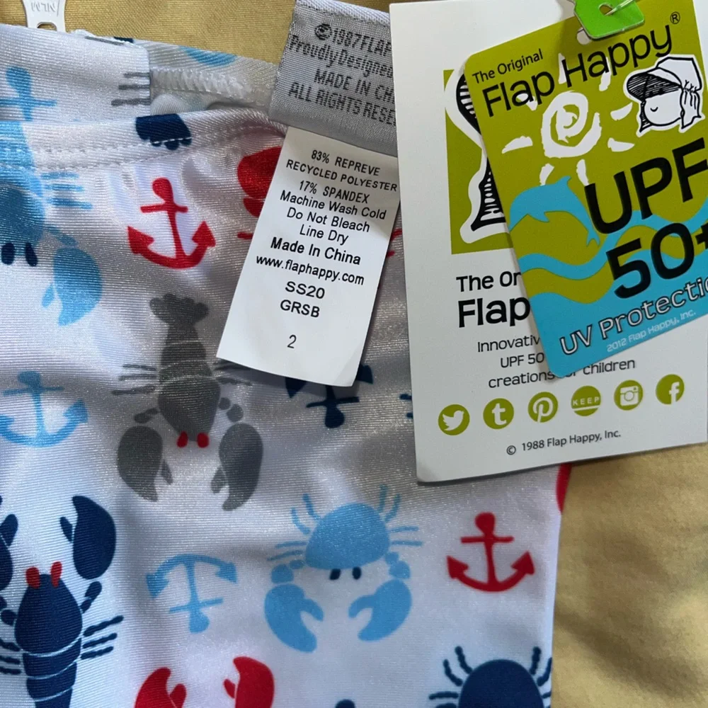 Flap Happy Kids UV 50 NWT Long Sleeve One Piece Swimsuit Size 2